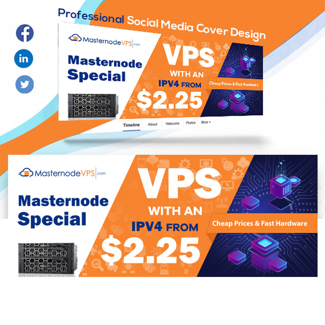 VPS hosting Facebook cover design