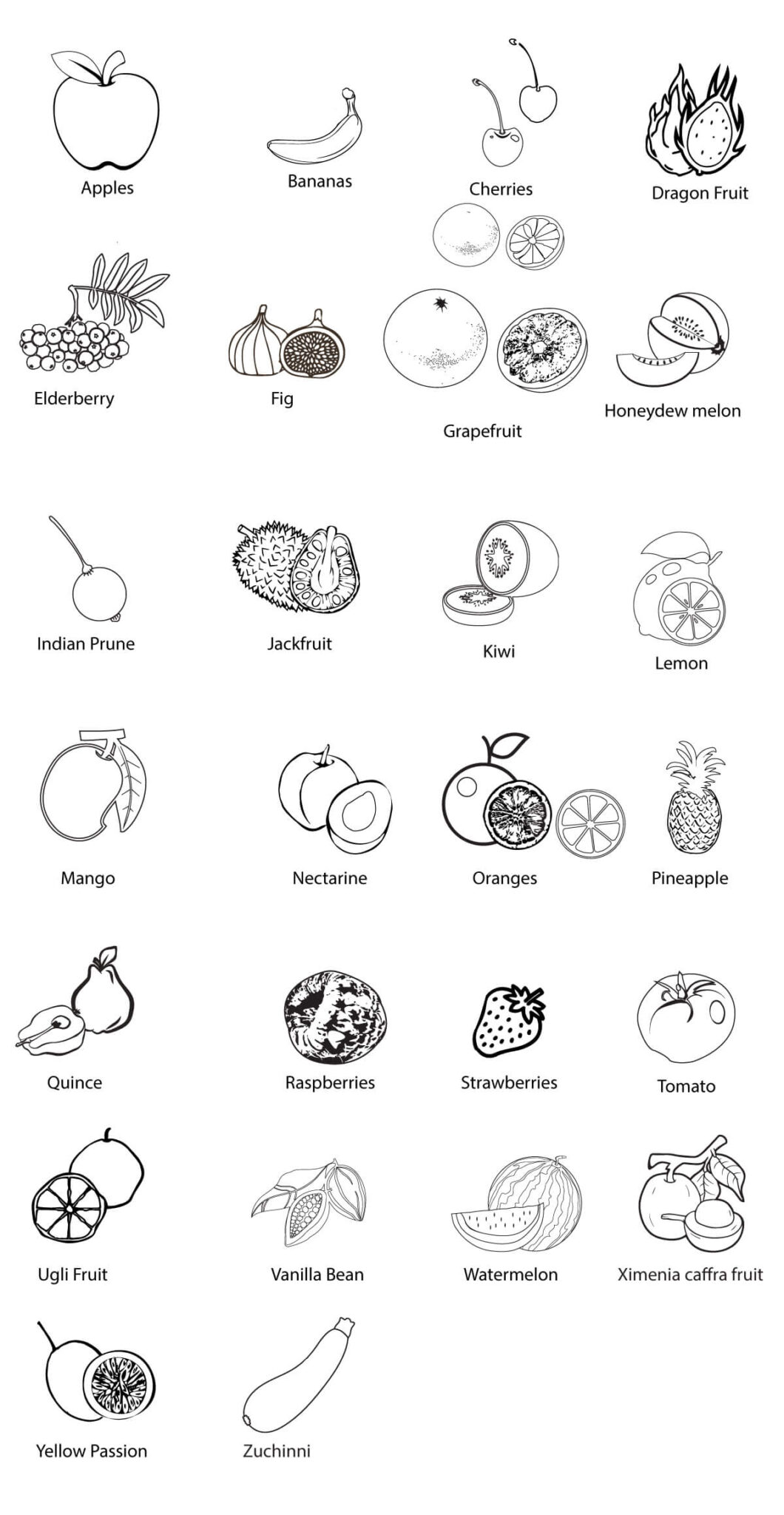 A-to-Z-Fruit-List for children book